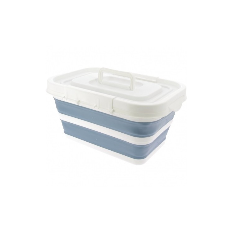 1 - Cesta de armazenamento dobrável retrátil com tampa para cozinha camping campista